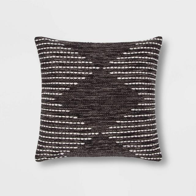 Modern Stitched Square Throw Pillow Gray - Project 62™