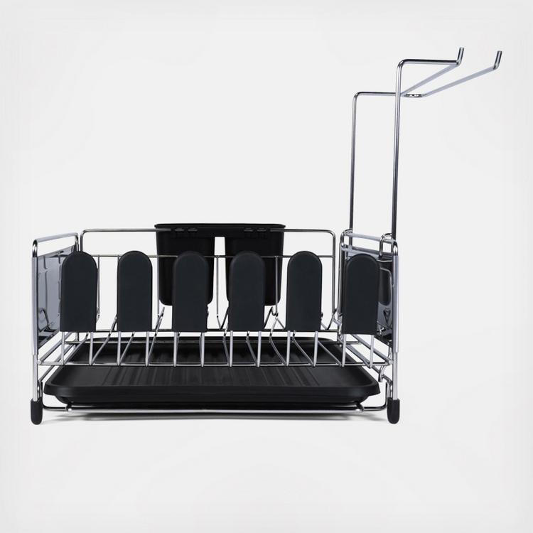 Sabatier Expandable Stainless Steel Dish Rack, 30-Inch, Black