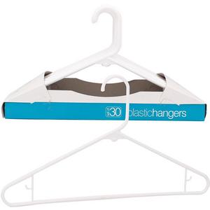 Merrick Plastic Clothing Hangers, Set of 30