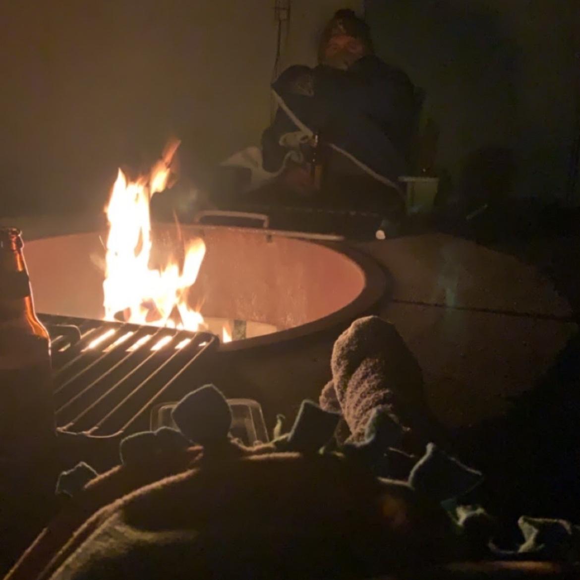 COVID 2020 - Emily and Chris visited each other via outdoor dates during the height of the pandemic.