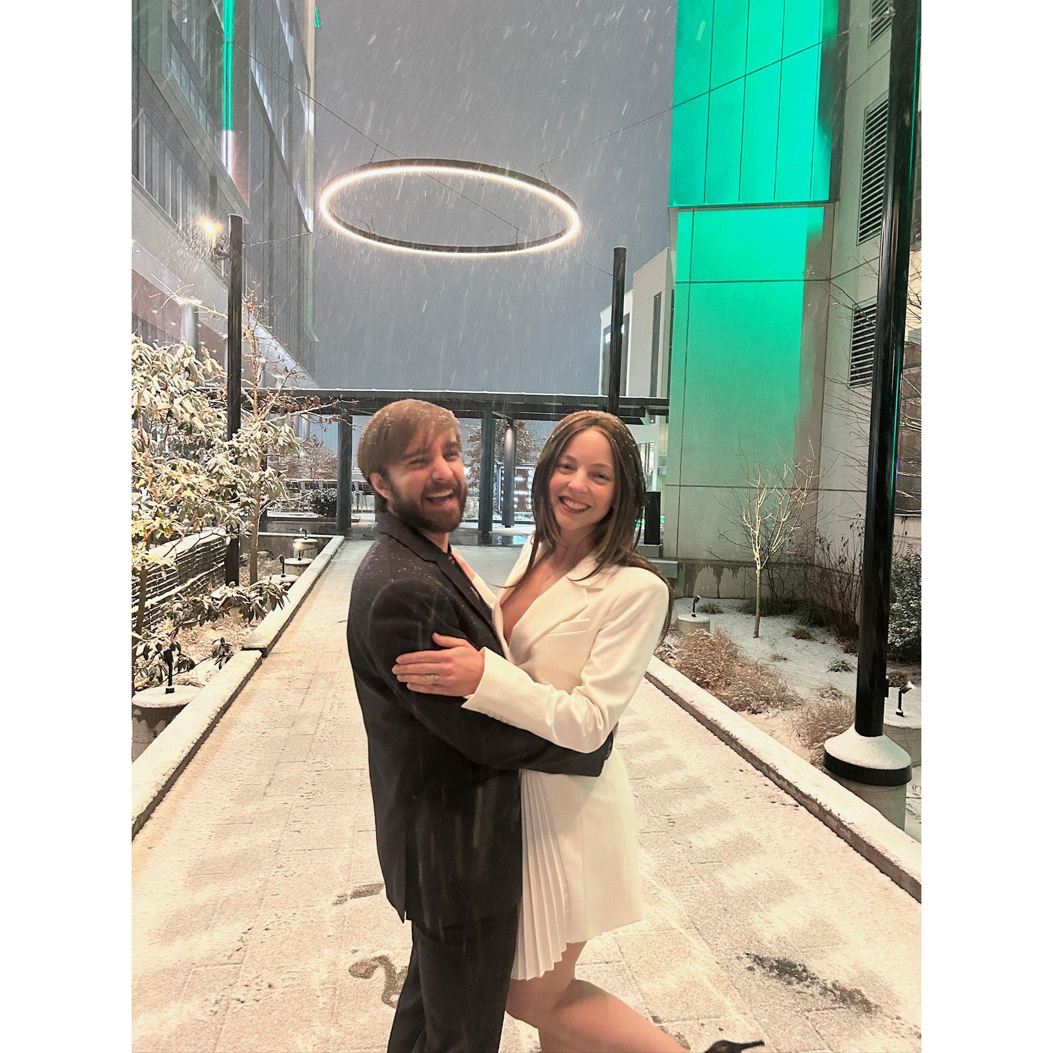 Wedding photo shoot in the snow. Couldn't have asked for more magical weather!