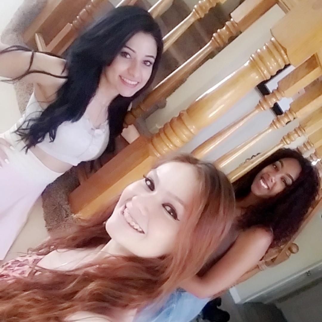 my bridesmaids, isabel and dadrienne.