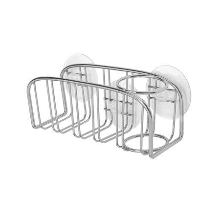 Spectrum Diversified Contempo Suction Sink Sponge & Brush Holder, Chrome, 9370