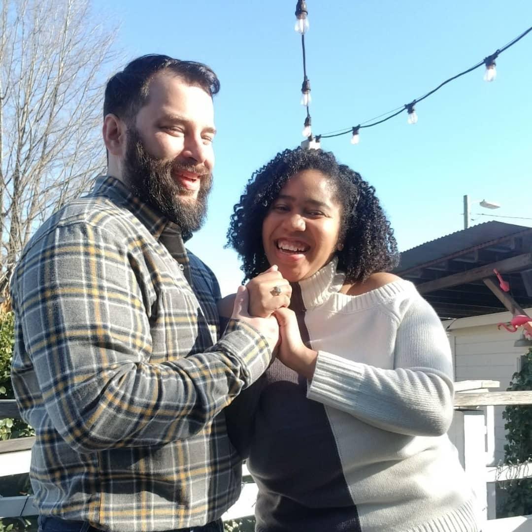 David and Somone in Uptown Charlotte for the day we grabbed breakfast and then went on an adventure!