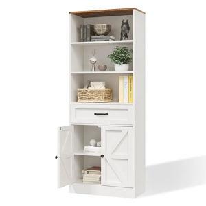 70" Tall Bookshelf 6 Tier Bookcase With Drawer