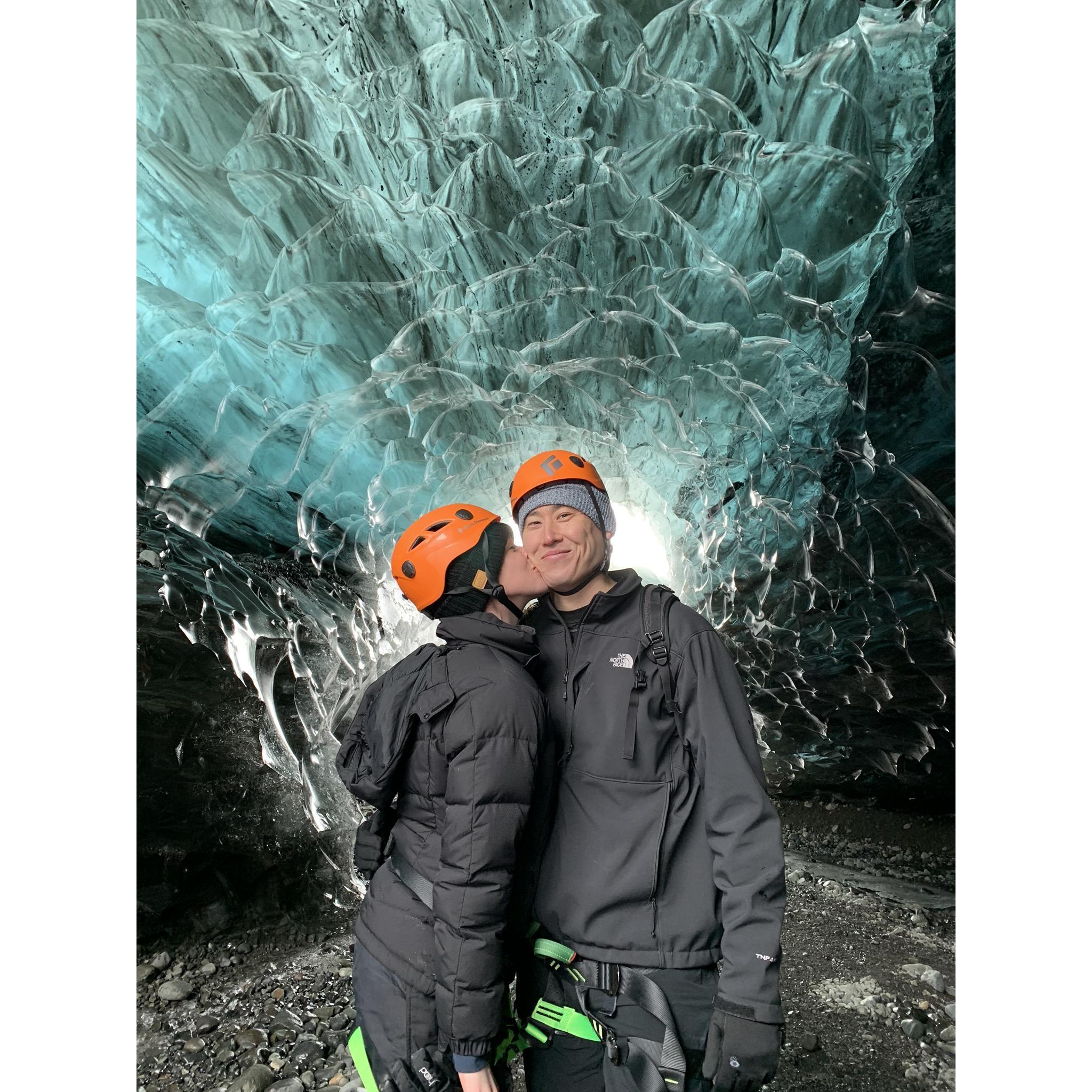 Exploring the ice caves in the Vatnajökull Glacier in Iceland
