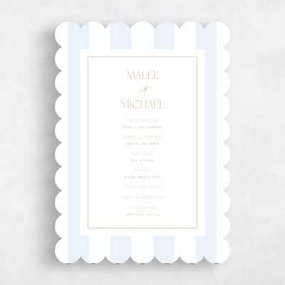 Blue Scalloped Wedding Program - Cancun