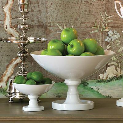 Global Views White Grand Pedestal Bowl - Lg