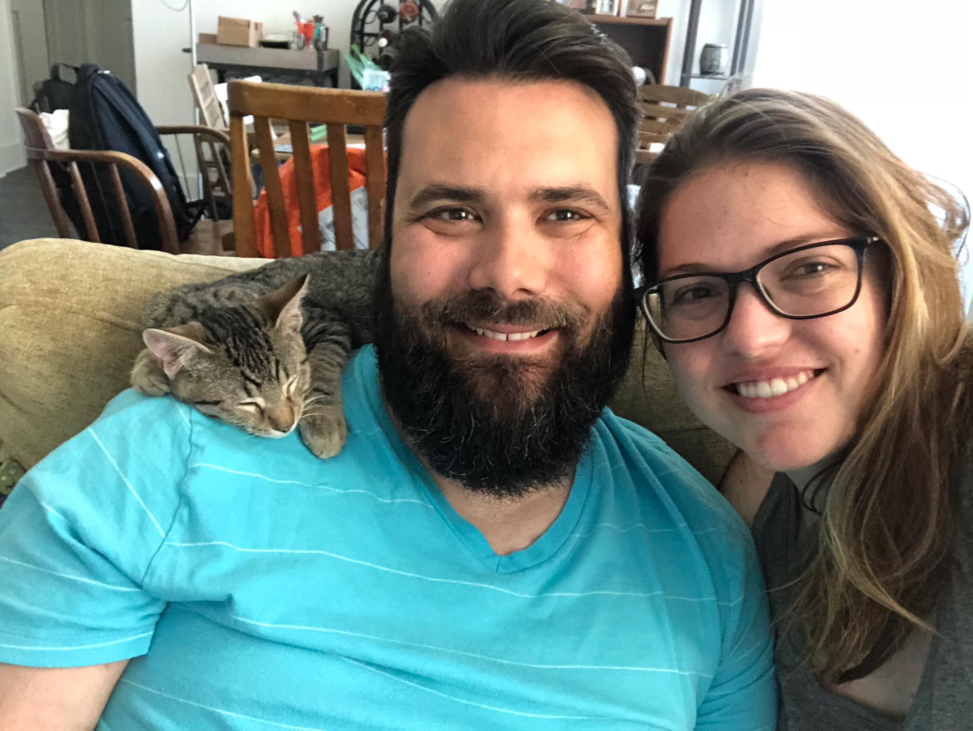 One of Cap’s first days home. We’re now a family of three!