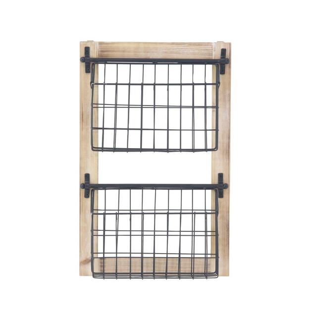 Hatten Industrial 2-Tier Basket Wall Rack