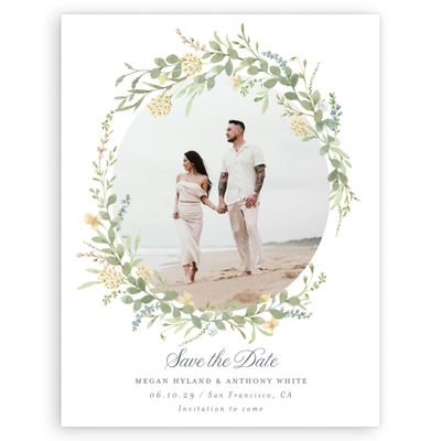 White Wedding Digital Save the Date - Nektar Portrait