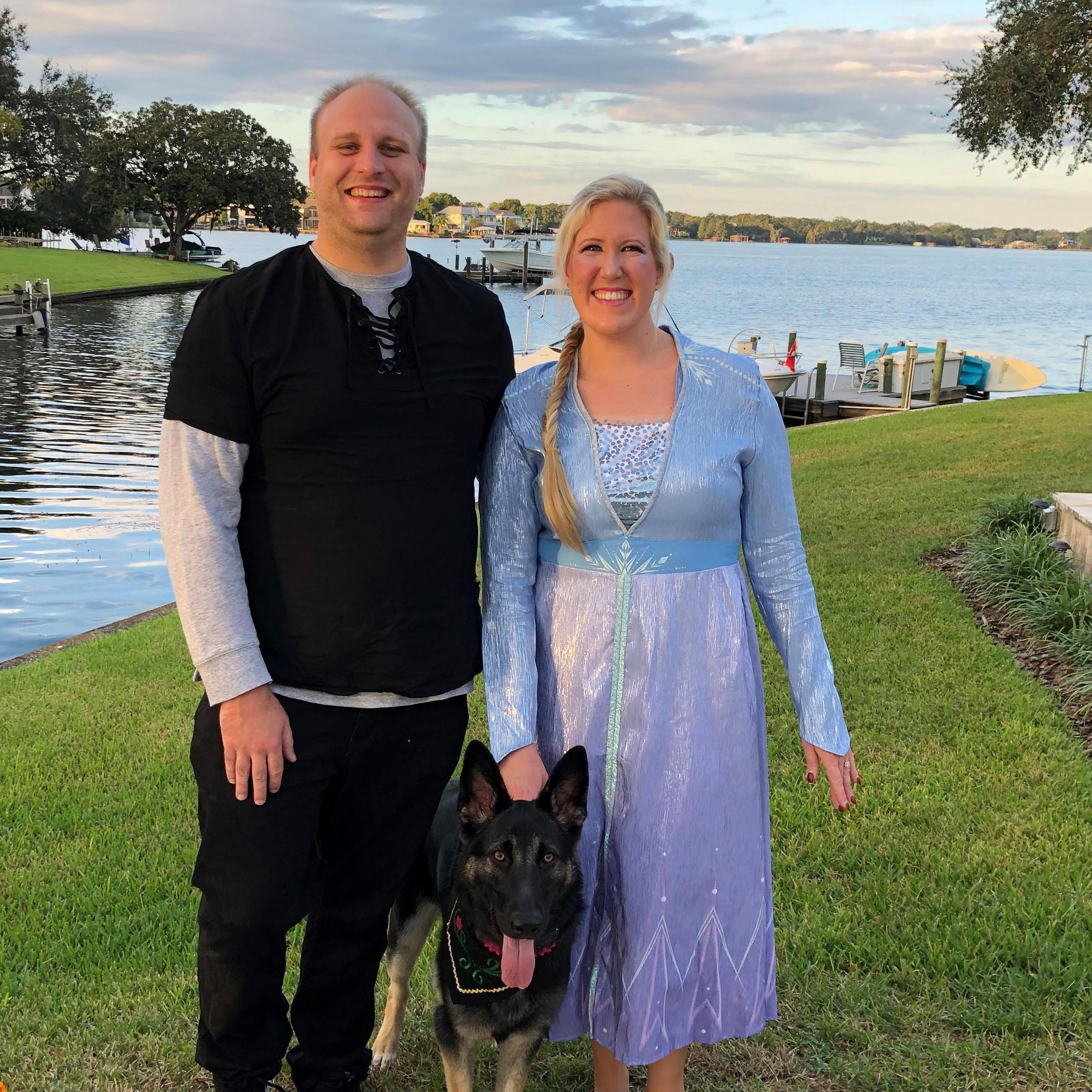 Our "Frozen" Family with our dog Anna