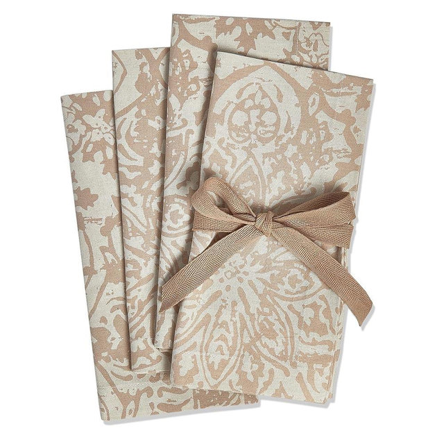 tag Starflower Cloth Napkins Set of 4 - Multicolor Cotton Kitchen Textiles, 20x20 inches, Machine Washable, Everyday Use Multicolor