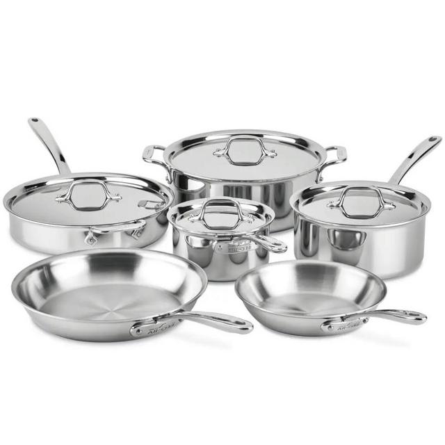 D3 Stainless Everyday, 10 Piece Pots and Pans Cookware Set