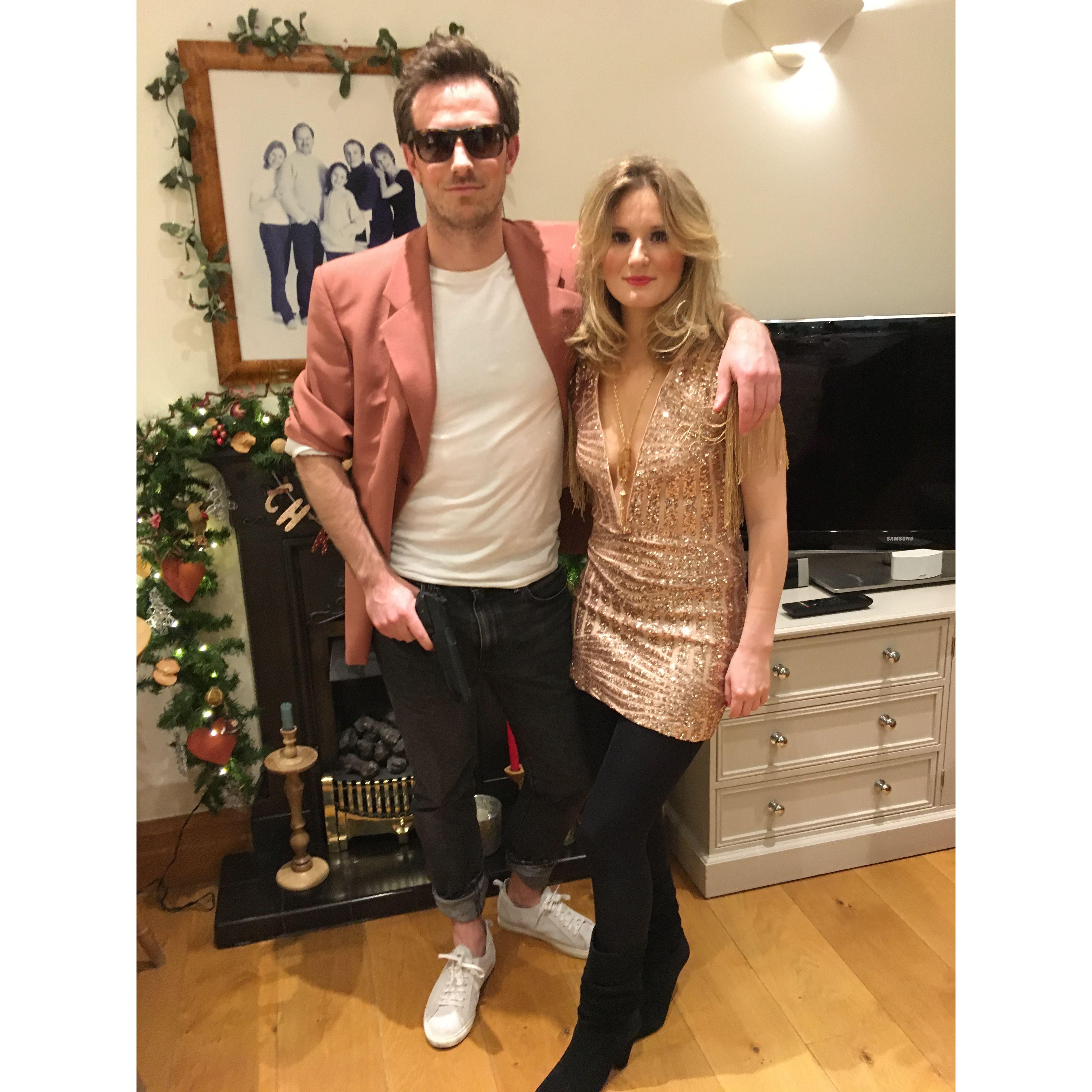 Dressing up for party at the Allens!