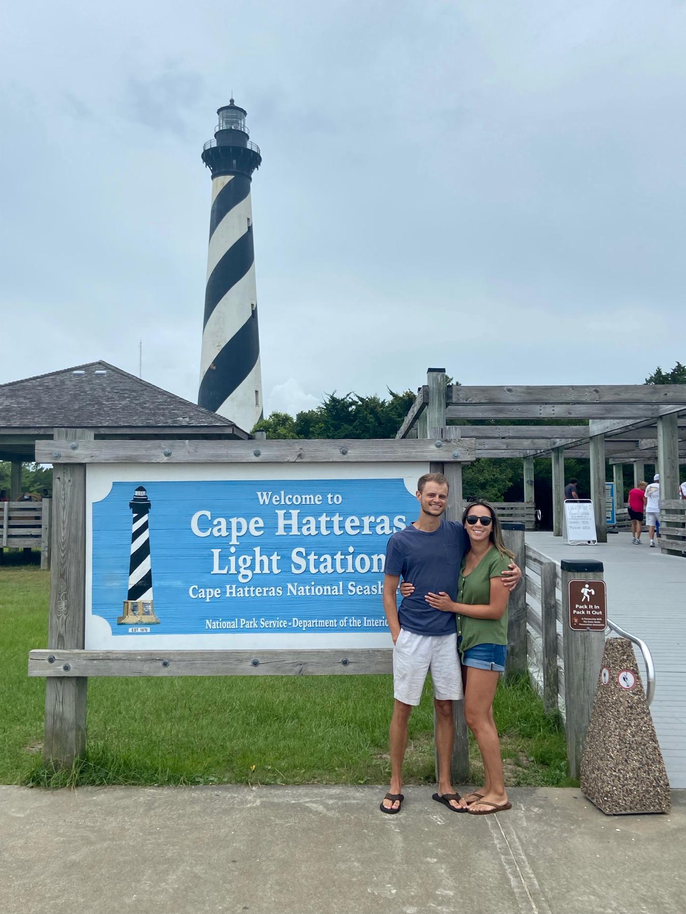 Exploring the lighthouse in the Outer Banks