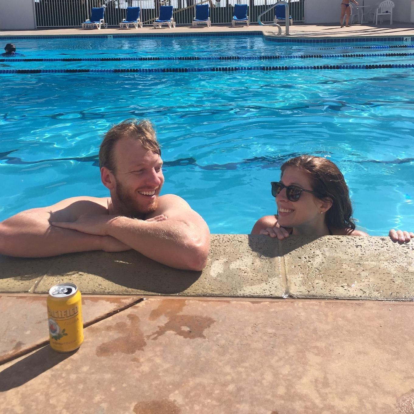 Cheesin' in the pool