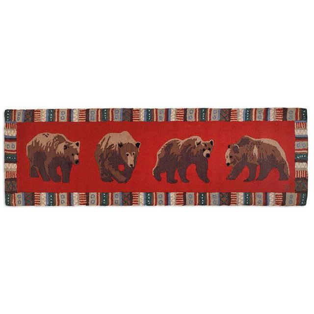 Cinnamon Bears Hooked Wool Runner