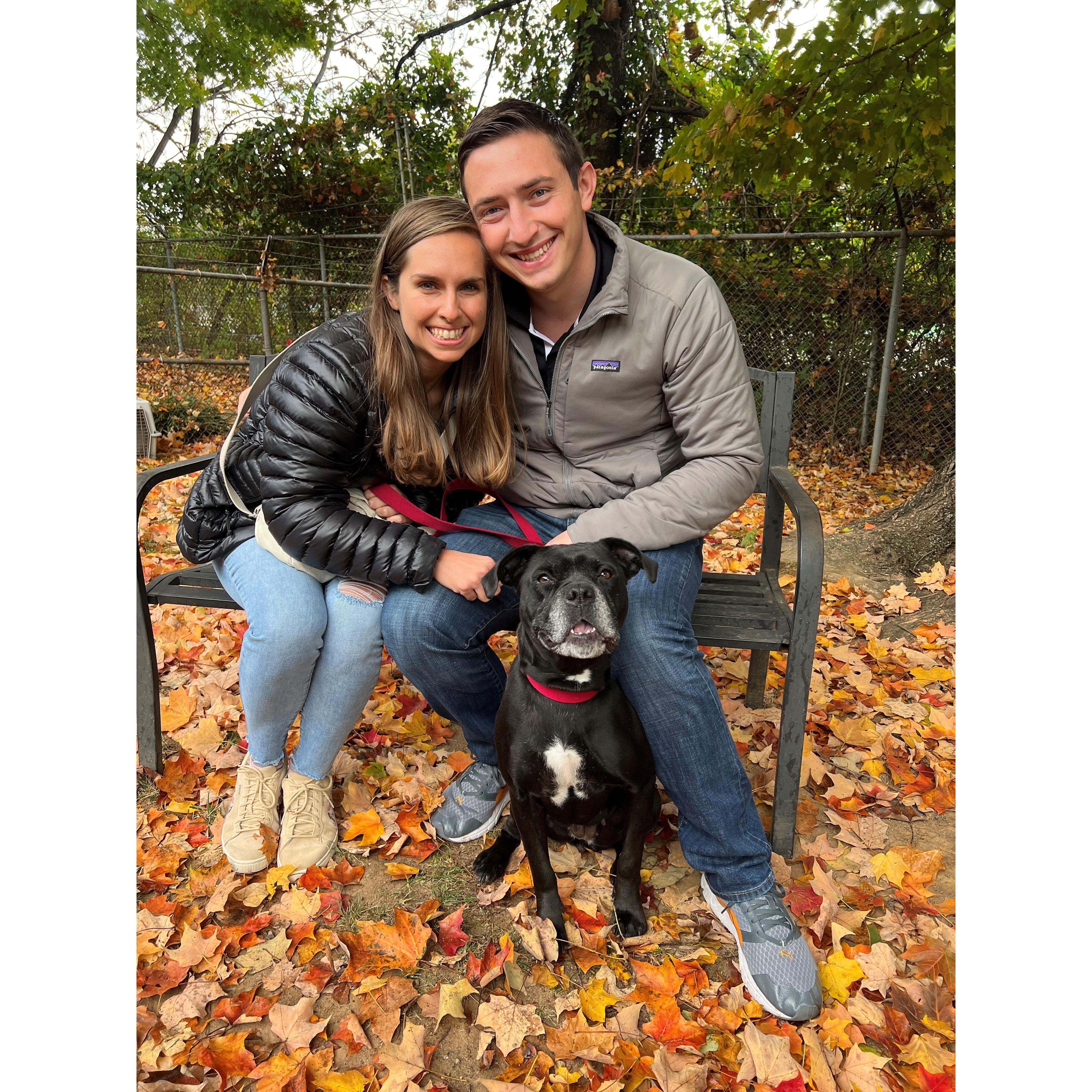 Our first picture with Ophelia when we picked her up from the Humane Society!