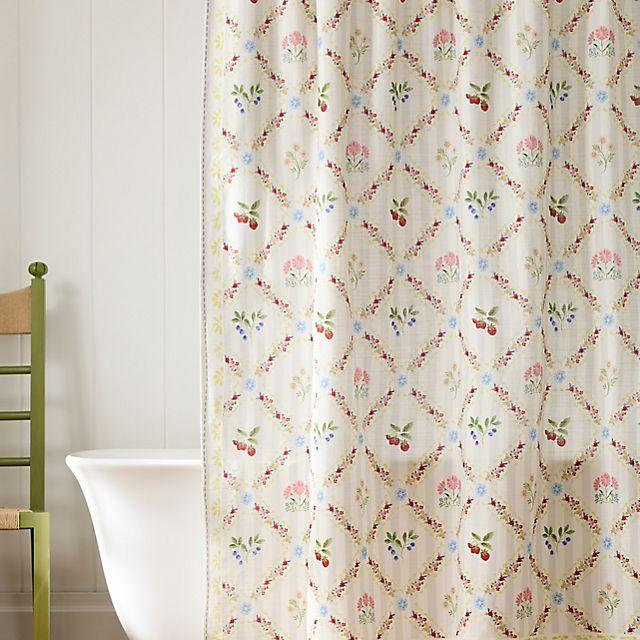 The Printed Cotton Slub Shower Curtain Collection