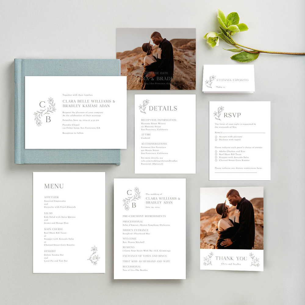 Creston | Dark Sage | Zola Wedding Place Cards