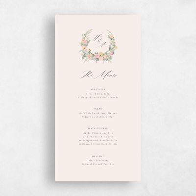 Linen, Beige Wedding Menu - Dinan