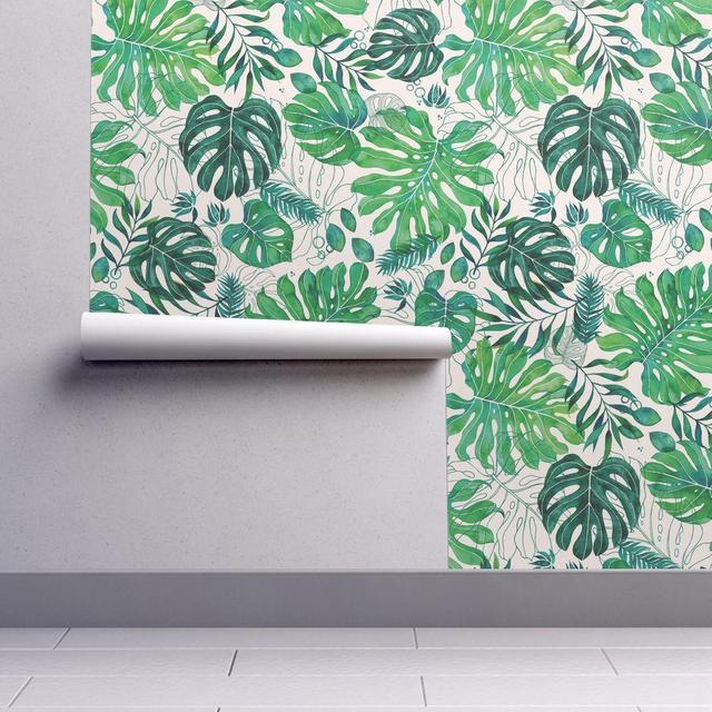 Monstera Fronds Wallpaper - 2'x9' panel