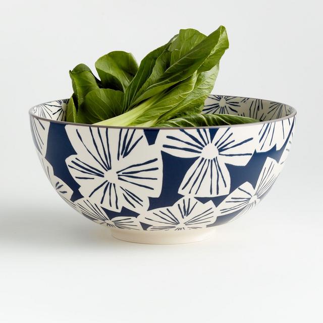 Mai 9.5" Blue Floral Bowl