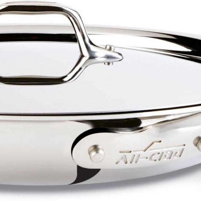 All-Clad 41126 Stainless Steel Fry Pan with Lid, Dishwasher Safe , Tri-Ply Bonded, 12 Inch Pan, Silver