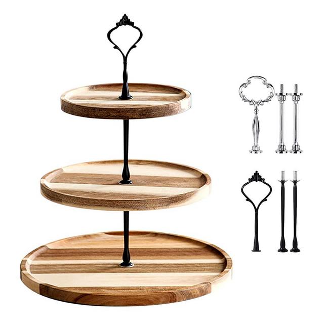 Refrase Life Cupcake Stand for 24 Cupcakes, Wood | Tiered Serving Tray for Dessert Table | Farmhouse Decor, Tea Party Decor, Kitchen Decor | Decorative Serving Tray, Dessert Tray