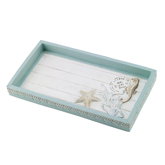 Avanti Linens - Decorative Tray, Countertop Organizer, Farmhouse Chic Home Decor (Farmhouse Shell Collection)