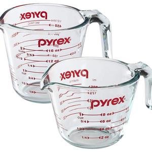 Pyrex Prepware 2-Piece Glass Measuring Cup Set, 1 and 2-Cup