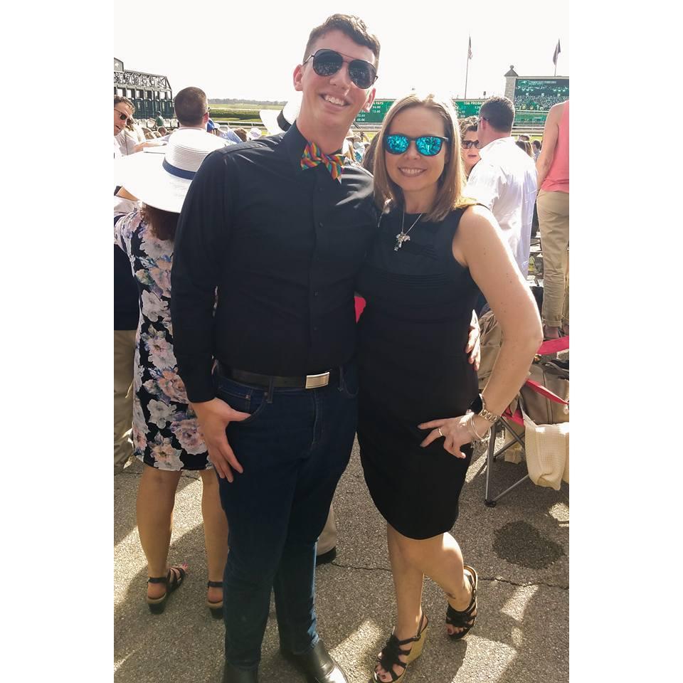 Ben (one of the TSI besties!) & Amy at Keeneland - I love that I can wear 5" heels and I'm still tiny!!