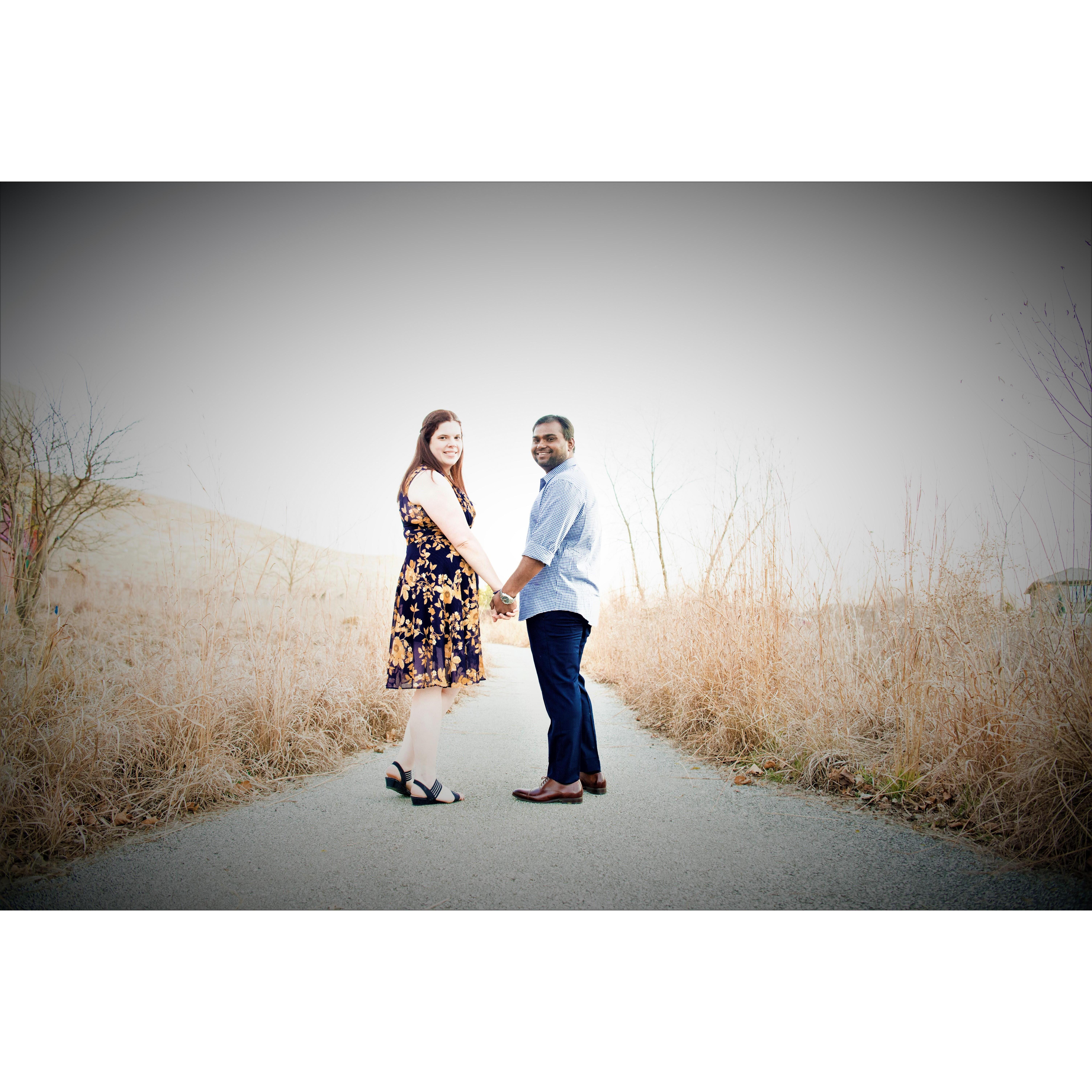Engagement Photos at PrairieFire KC. Photos by Vijay Ainapurapu.