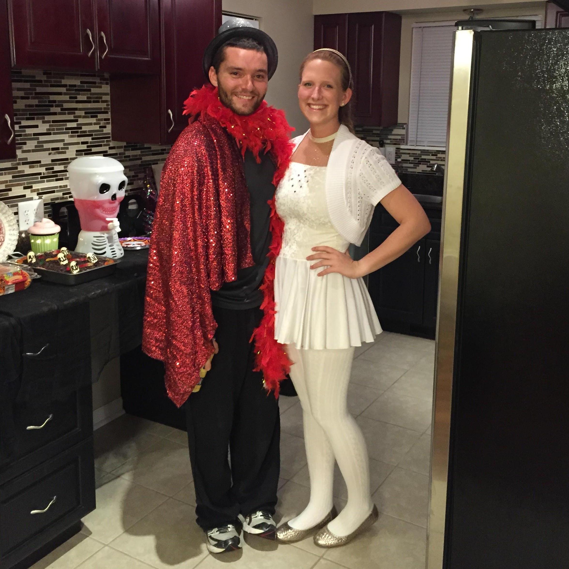 Our only couple's Halloween costume to date: Good vs. Evil... based on personality, obviously.