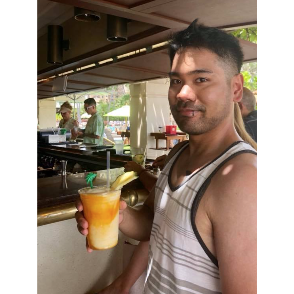 He always chooses the fruity drinks...