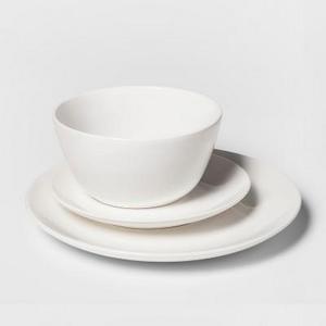 12pc Avesta Stoneware Dinnerware Set White - Project 62™