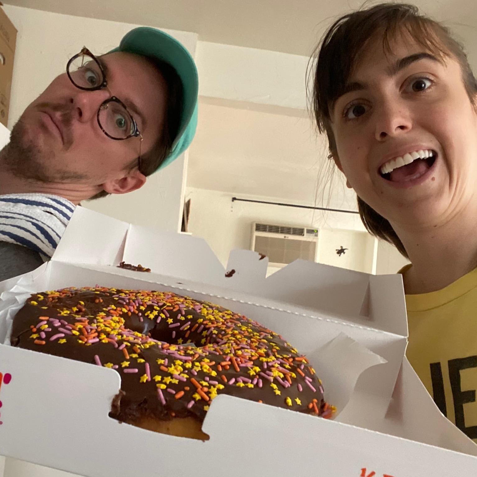 Giant donut at Santa Fe Dunkin'
