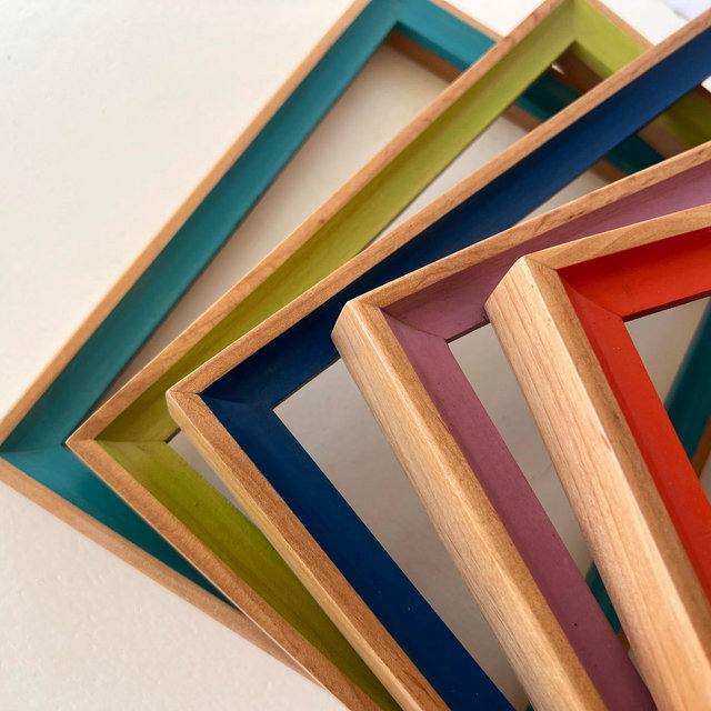 Picture Frame "Foxy Minus" Alder Style in Solid Wash Color of Your Choice - Choose your frame size: 2x2 up to 20x20 inches - Free Shipping