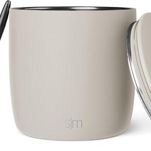 Simple Modern Vacuum Insulated Ice Bucket with Lid and Scoop | for Cocktail, Champagne, Wine, Beer, & Hosting | Stainless Steel 100oz Capacity for Large Parties | Rocks Collection | Almond Birch