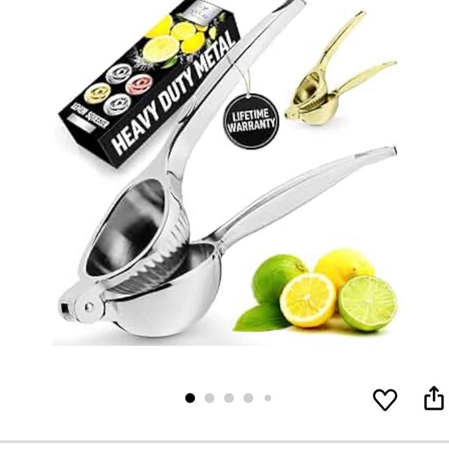 Zulay Kitchen Metal Lemon Squeezer – Sturdy & Easy-to-Use Handheld Citrus Press – Effortless Juicing for Lemons & Limes – Easy to Clean Manual Juicer – Silver