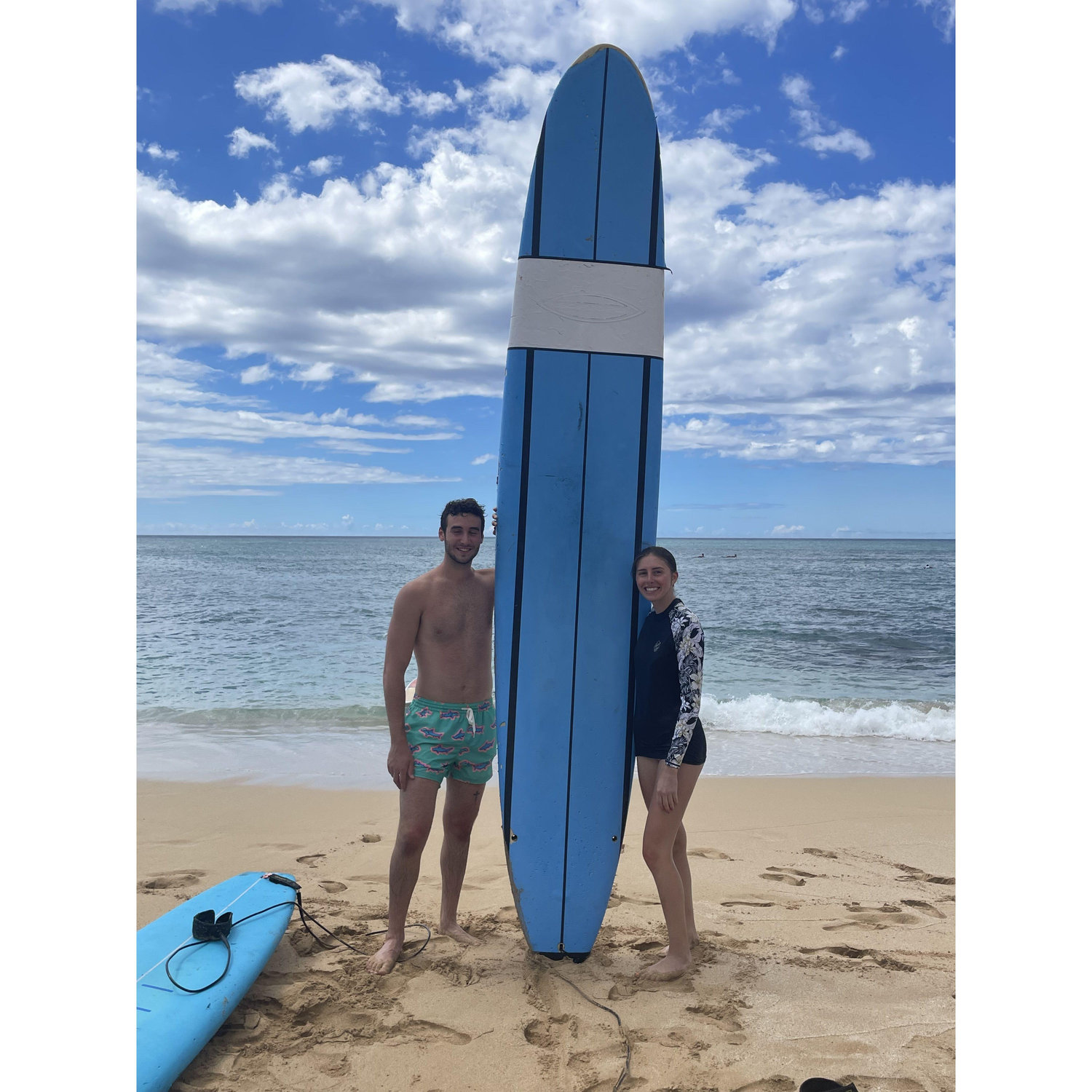 Our first time surfing