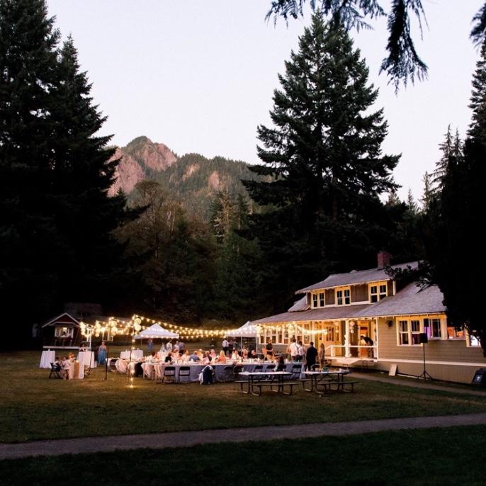 The main building of the camp- on the lawn is where the dinners will be held!