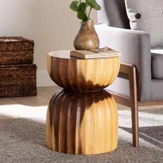 Bali & Pari Noleta Hand-Carved End Table