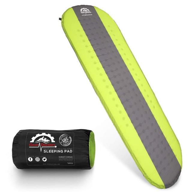 Gear Doctors- Self Inflating Camping Sleeping Pad - 4.3 R-Value Lightweight Foam Filling 1.5-inch Thick Mat Perfect Size Mattress for Camping Backpacking Travel with Insulation for Cold Winters