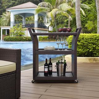 Palm Harbor Outdoor Wicker Bar Cart