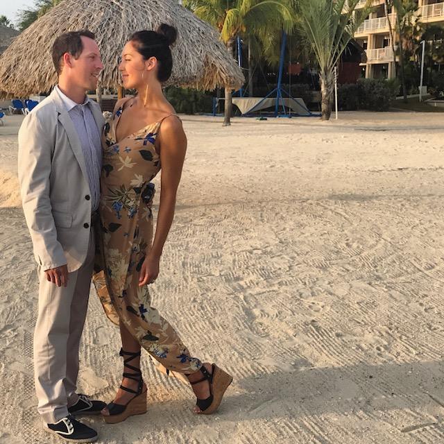 On the beautiful beaches of Curacao for our friends' wedding.