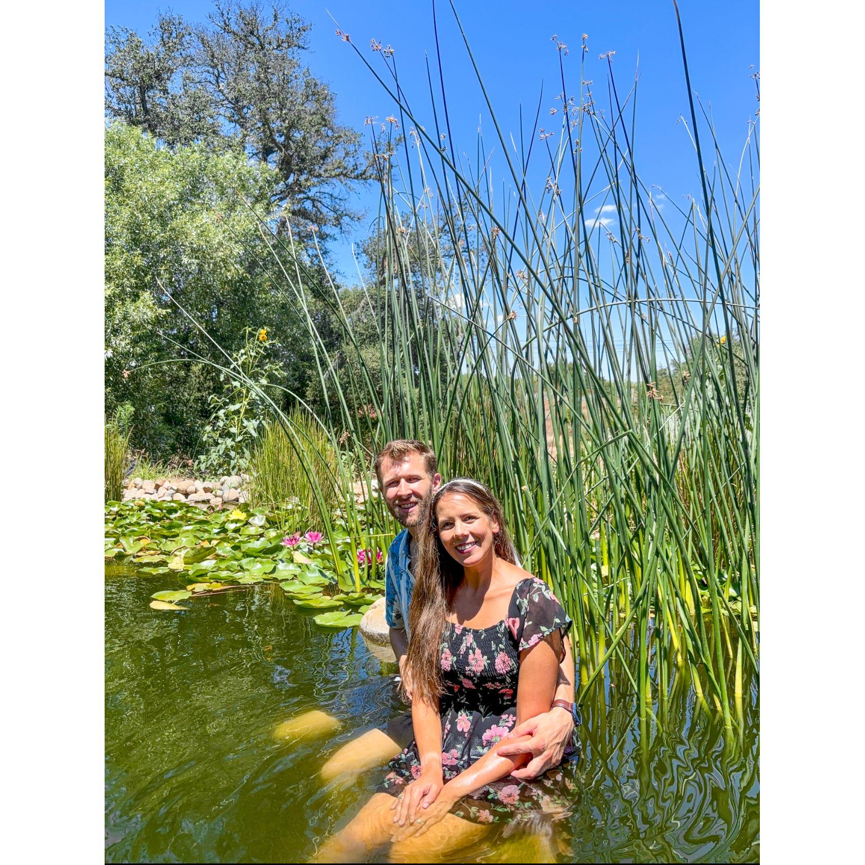 Engagement Photo Shoot in a pond