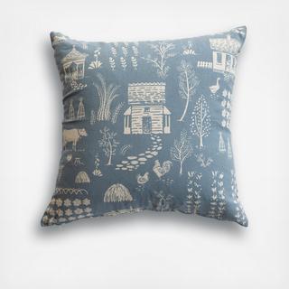 Square Farm Print Pillow