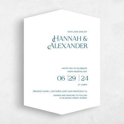 White Diamond Wedding Invitation - Ginami Portrait